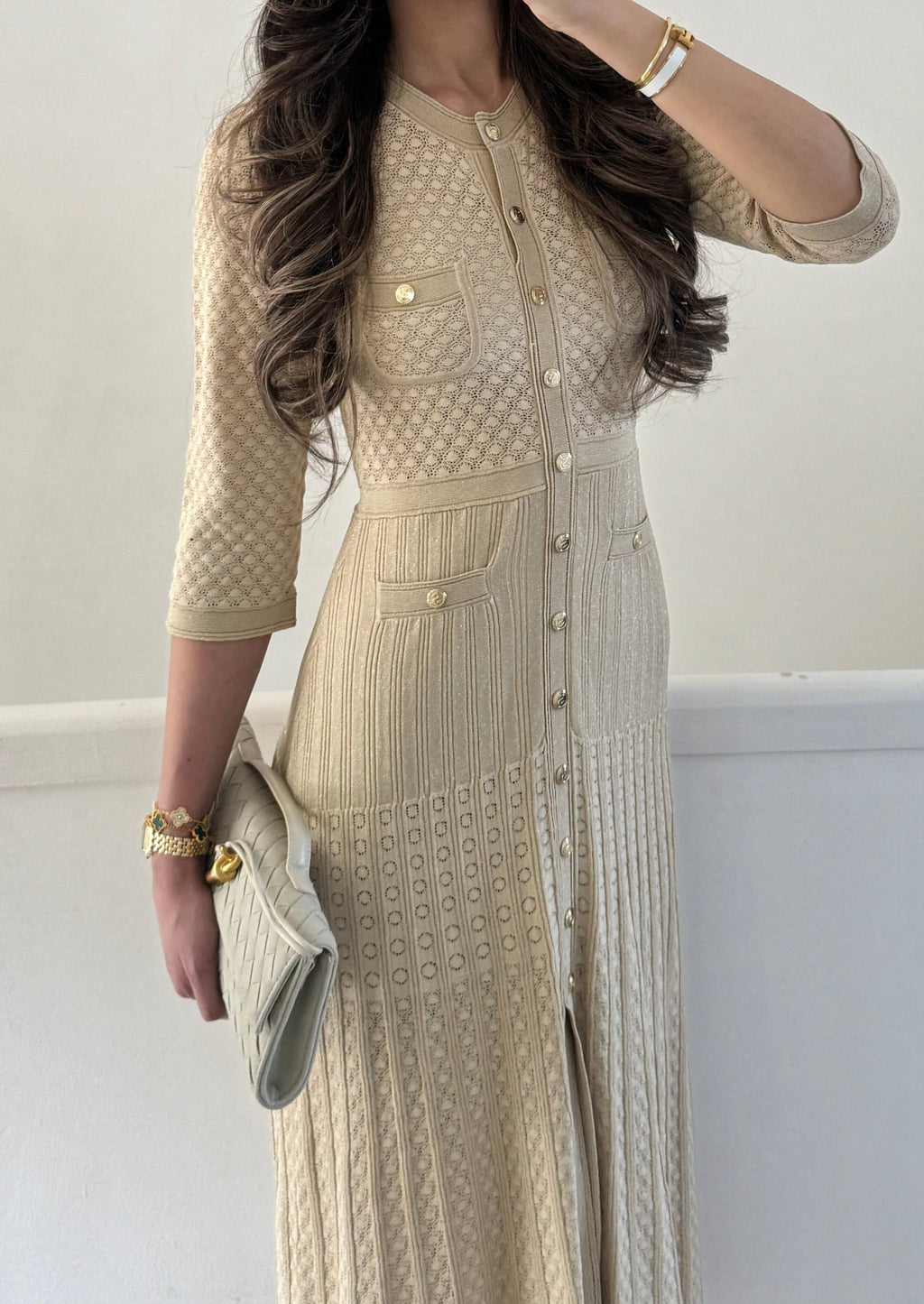 Celeste Strickkleid – Beige