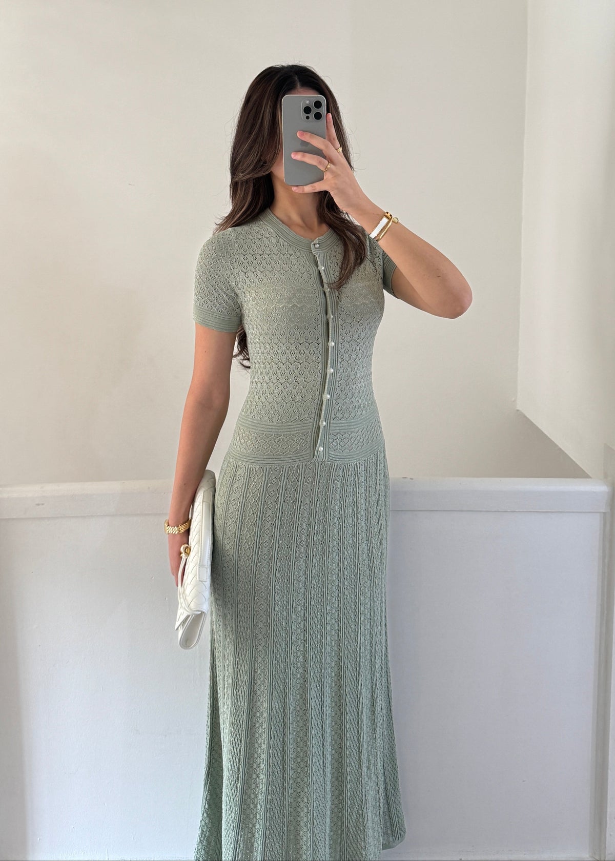 Blanca Strickkleid – Salbeigrün