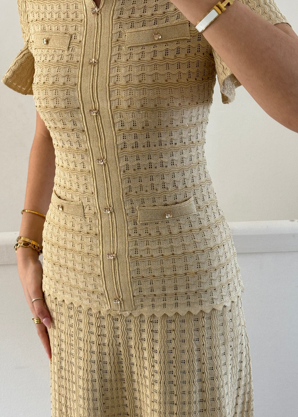 Almaz Strickkleid – Beige