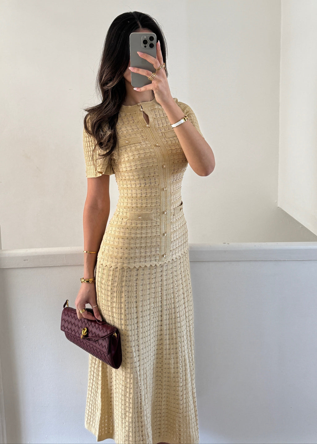 Almaz Strickkleid – Beige