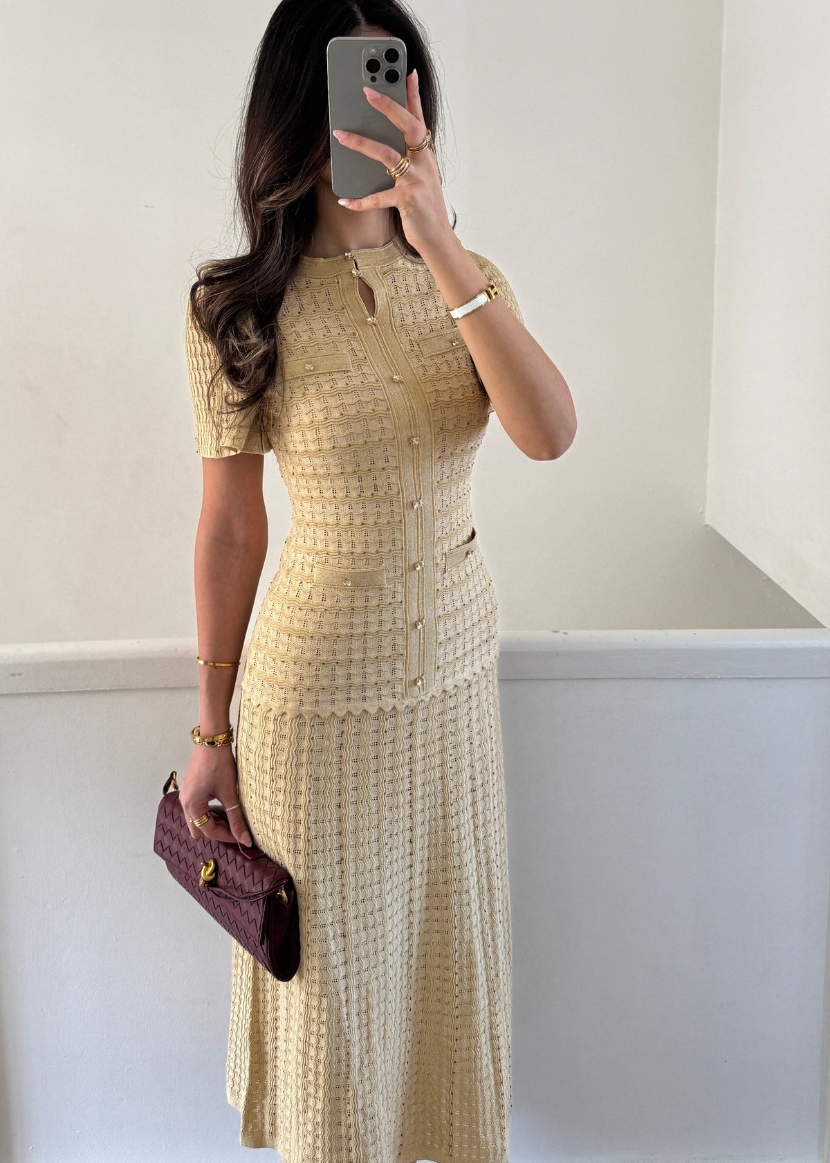 Almaz Strickkleid – Beige